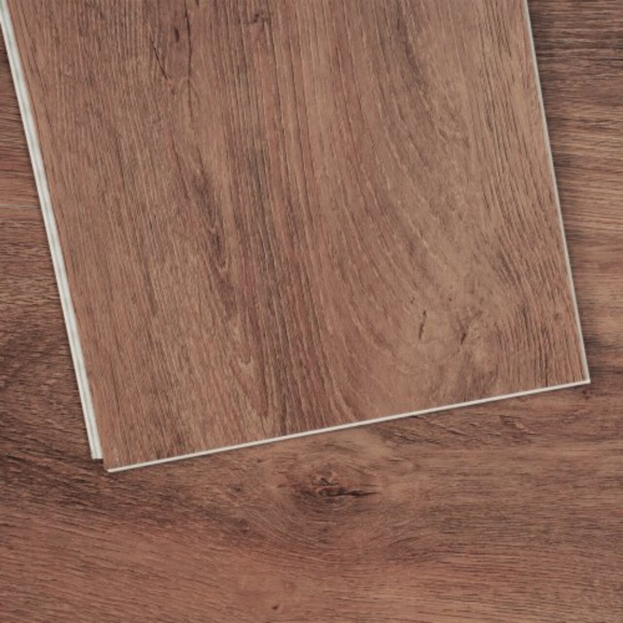 Natural Wood Grain Interlocking Vinyl Floor Tiles Snap-Together 10 Pack